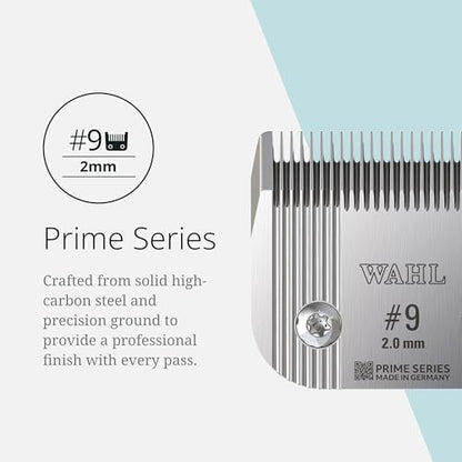 Wahl Pro Animal Prime Series Blades - Professional Fine Tooth Pet Clipper for Horse, Cat & Dog Grooming - Made from High-Carbon Steel - #9, 2.0mm - size: #9