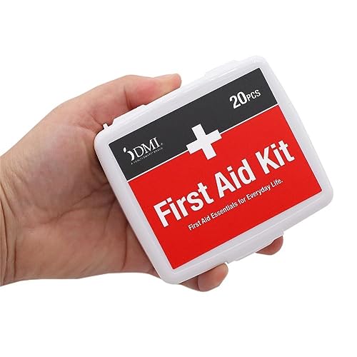 DMI First-Aid Kit, Mini 20-Piece Kit, Small and Compact All-Purpose Use for Minor Cuts and Scrapes, Durable Water-Resistant Case, Convenient and Portable, White (Pack of 3) - size: 20 Piece (Pack of 3)