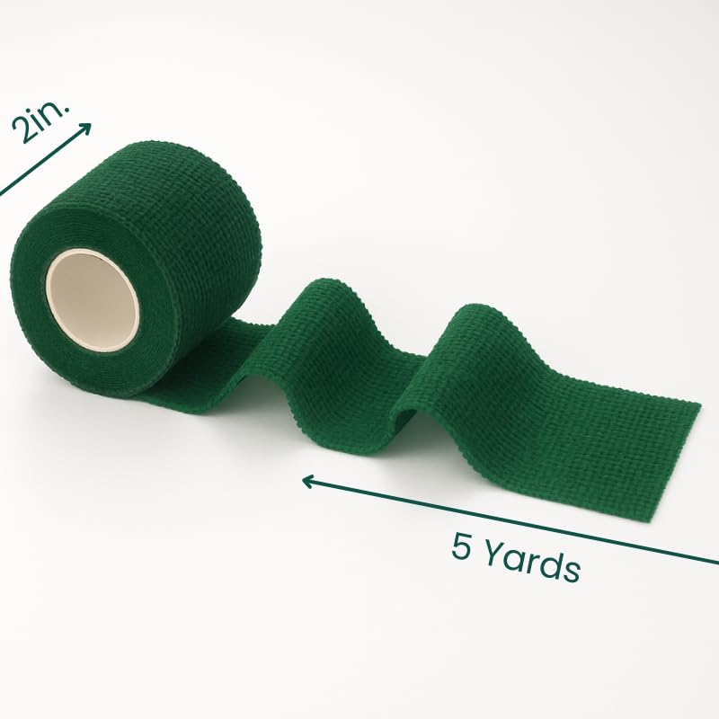 2" Cohesive Flexible Bandage Wrap – Green - Pack of 8 - color: Green