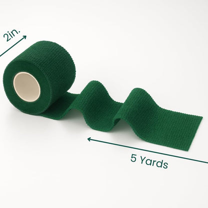 2" Cohesive Flexible Bandage Wrap – Green - Pack of 8 - color: Green