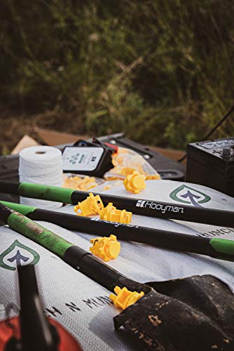 Hooyman Hot Zone Garden and Food Plot Electric Fence, Solar Powered Deer Exclosure with Solar Panel System, Fiberglass Posts, Post Insulators, and In-Line Tensioners for Food Plot or Garden Protection - style: Round Post Insulator
