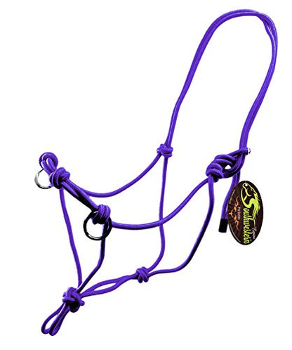 Southwestern Equine Side Pull Rope Halters with Nickle Plated Rings - color: Purple