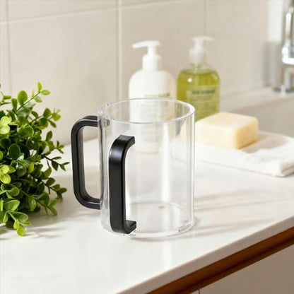 2 Pcs Judaica Hand Washing Cup with Dual Handles,5" Netilat Yadayim - color: black Handle