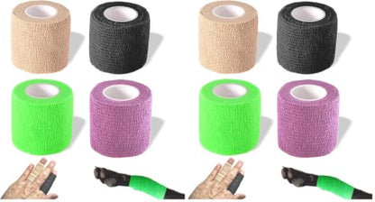 Self Adhesive Bandage Wrap, Self Adhering Bandage, Vet Wrap for Dogs, Self Adherent Cohesive Wrap Bandages for Sports, Athletic, First Aid, Wrist, Ankle, Tape, 8 Pack, 2 inch - size: 2 Inch (Pack of 2)