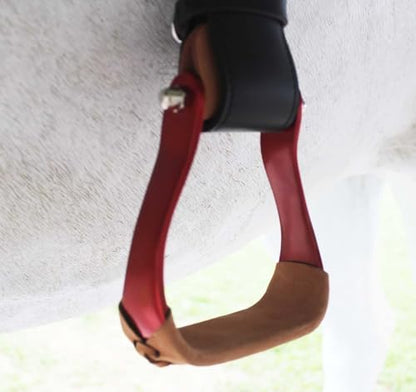 CHALLENGER Horse 4-3/4" Western Saddle Barrel Racing Lightweight Aluminium Stirrups 5181 - color: Red