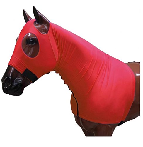 Showman Breathable Lycra Hood w/Zipper Neck - color: Red, size: Medium