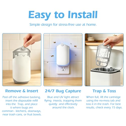 16 Pack Refill Cartridge Compatible with Flying Insect Trap,Replacement 100% Fit