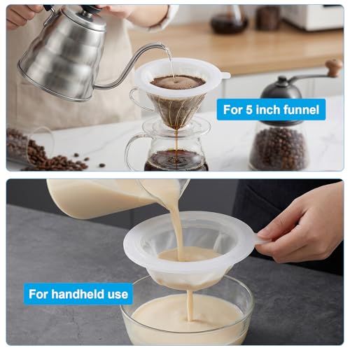 2pcs Ultra Fine Mesh Strainer, 200 & 400 Mesh Strainer, Fine Mesh Strainers Filter for Cooking Oil Milk Juice Wine Cheese Whey Grease Coffee