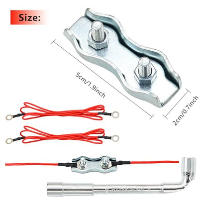Heavy Duty M5 Poly Rope Connectors, 36 Count | Galvanized Steel, Electric Fence Rope Connection, Wires Splicer