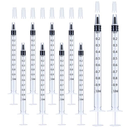 1ml Syringe for Liquid, Oral, Scientific Labs, Measurement, Dispensing, with Cap- 10 Pack 1ml Syringes - style: 1 ml