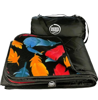 DOWN UNDER OUTDOORS Waterproof 350 GSM Fleece or Sherpa Stadium Blanket - color: Feathers