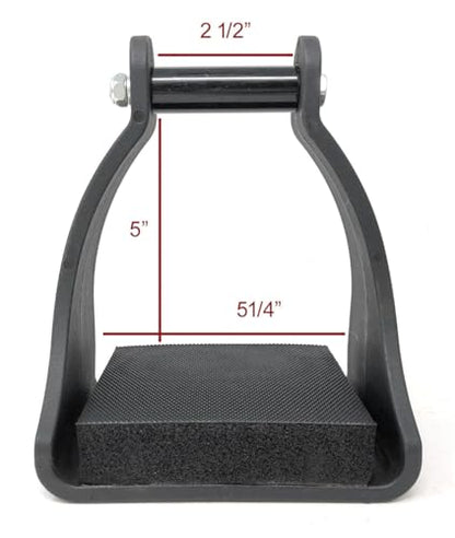 AJ Tack Polymer Trail Stirrups, Black, Shock-Absorbing Cushioned Foot Pads, 4 Neck Sizes, Lightweight, Western and English, Trail and Endurance Riding | All-Day Comfort with Shock-Absorbing Pads, Helps Reduce Rider Fatigue, Lightweight & Durable, Black