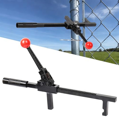 Chain Link Fence Stretcher Tool, Ratcheting Wire Fence Tightener & Puller for Woven Wire Fence, 3″–12″ Tension Range, 5° Tilted Base & Hooked Groove, One-Hand Operation for Farm & Yard