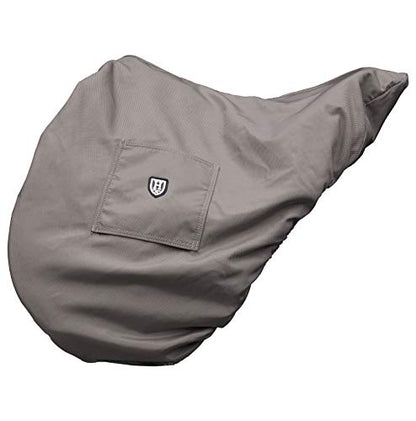 Harrison Howard Premium English Saddle Cover, Waterproof & Breathable Fleece-Lined Protective Saddle Cover - color: Charcoal Grey, size: GP/CC-One Size