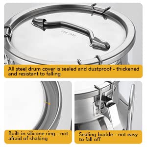 3.16Gallon Stainless Steel Milk Can Ice Bucket Wine Bucket,Water Jug Liquid Storage Pail,Commercial Fermentation Barrel,Canisters for Kitchen - size: 12L