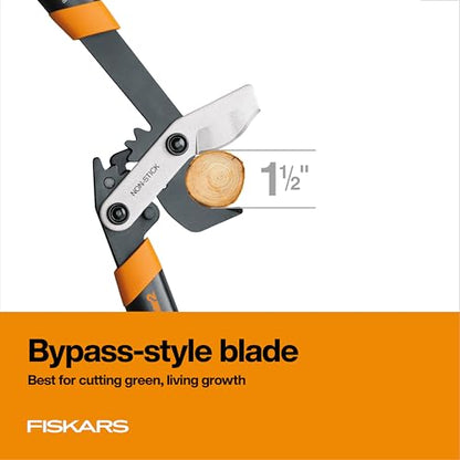 Fiskars 18” PowerGear2 Garden Bypass Loppers, 1.5" Capacity Tree Trimmer | Compact Branch Cutter, Multiplies Power for Easier Pruning, Heavy-Duty & Sharp Steel Blade with Low-Friction Coating - style: 18 in