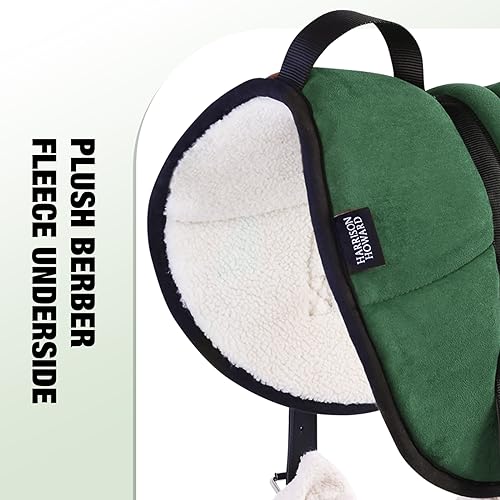 Harrison Howard Equestrian Saddle Pad Horse Riding Pad Bareback Pad with Girth - color: Forest Green