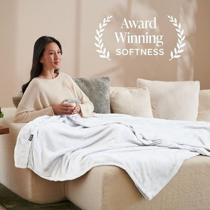 Bare Home Fleece Blanket Luxury Microplush (Full/Queen, White) - color: 01 - White, size: Full/Queen
