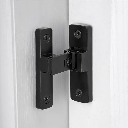 Black 90 Degree Zinc Alloy Barn Door Latch, Flip Gate Lock - color: Black_90 Degree