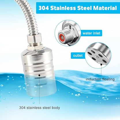1 Pack Water Float Valve For Water Tank,1/2" to 3/4'' Fully Automatic Water Level Control Float Valve, 304 Stainless Steel Water Trough Float Valve For Water Tank Pool Livestock Troughs Distille - size: 1 Pack