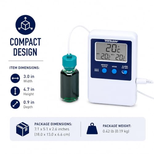 Traceable® Digital Thermometers with Calibration (Bottle Probe) - size: Bottle Probe