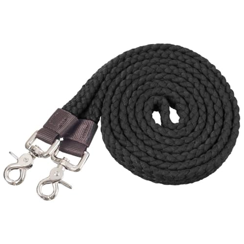 Tough 1 Flat Cotton Roping Reins 7ft - color: Black