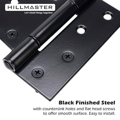 HILLMASTER 3.5 inch Heavy Duty Gate Hinges Fence Door Hinges Durable Gate Strap Hinge for Indoor Outdoor, Gate Hardware Kit for Shed, Wooden Fences, Vinyl Fence Gate, Barn Door, Garage, 6 Pack - size: 6 Pack
