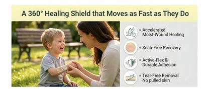 Hydrocolloid Bandage Kids |3X Faster Healing | Reduces Scarring | Protects Against Germs | Waterproof | 100% Active Surface | Flexible Protection & Wound Care | 50 Pcs - color: 50 Count