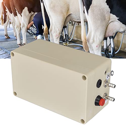 Diydeg Milking Vacuum Pump, 48W 12V Portable Large Suction Pulsation Electric Milking Machine Accessory, Automatic Livestock Goat Milker Plastic Stable Milking Equipment for Sheep Cow