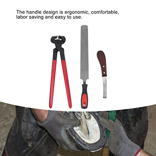 Hoof Repair Tool Kit, Hoof Trimmer Set for Horses Cattle Sheep Donkeys, Double Sided File Hoof with Ergonomic Handle, Hardness Steel Farrier Tools for Livestock Hoof Care