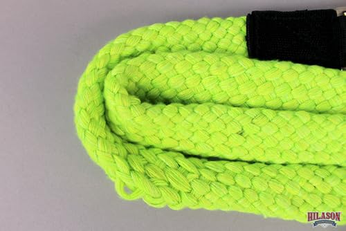 HILASON Braided Flat Cotton Roping Rein Trigger 1" X 7Ft | Horse Racing Barrel Gifts - color: Lime Green