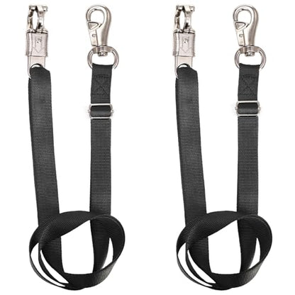Cididu 2 Pack Cross Ties for Horse, Nylon Trailer Tie with Strong Panic Snap and Bull Snap, Heavy Duty Adjustable from 44.5" to 78.3" Hanging Strap for Water Buckets and Outdoor Feeders