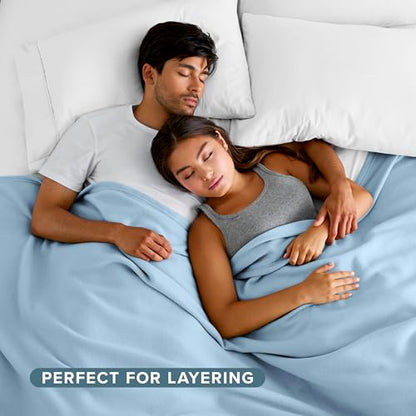 Bare Home Polar Fleece Blanket (King, Light Blue) - color: 08 - Light Blue, size: King