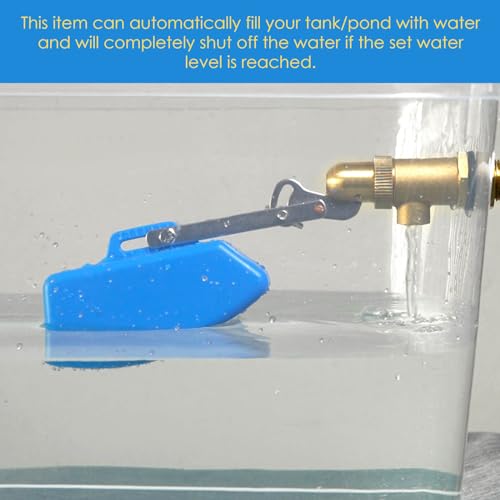 2 Pcs Brass Float Valve 3/4 Inch, Water Tank Float Valve Auto Fill - style: 3/4" Blue