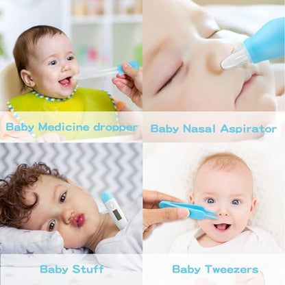 Baby Healthcare and Grooming Kit for Newborn Kids, 24PCS Upgraded Safety Baby Care Kit, Newborn Nursery Health Care Set, Baby Care Products - style: BLUE-24