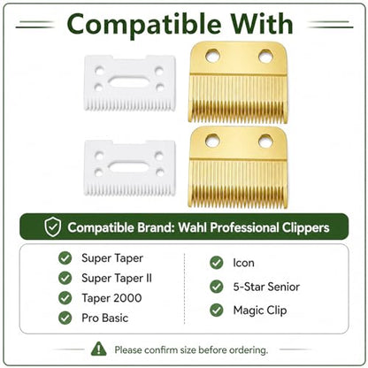 2 Set Replacement Clipper Blades 1037-400 Compatible with Wahl 30-15-10,Professional Animal Standard Adjustable Blade Set,Ceramic Dog Blade Set