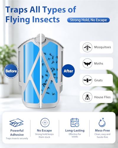UBeesize 12 Pack Insect Trap Refill Cartridges, 2026 Upgraded Strong Adhesive Refills for Indoor Plug-in Bug Traps, Compatible with M364 and Max Devices, Easy to Replace and Long Lasting - size: 12pack
