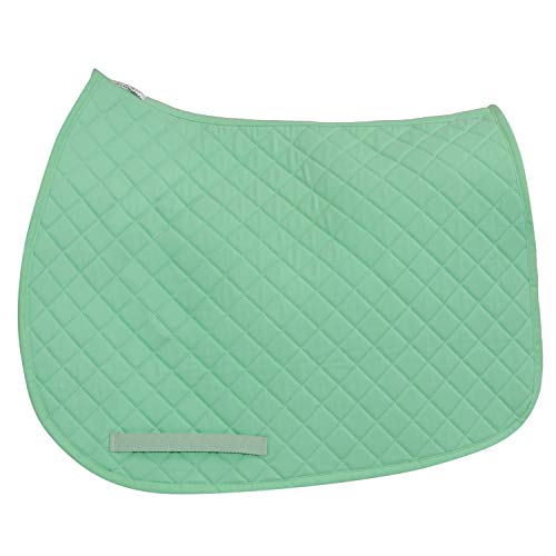 TuffRider Basic Pony Saddle Pad – Diamond Quilted, Flannel Lined, Breathable Schooling Pad for Horses - color: Mist Green