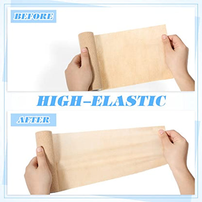 Nuanchu 3 Pcs Self Adhesive Cohesive Wrap Bandage 6inch x 5yard, Beige - color: Beige