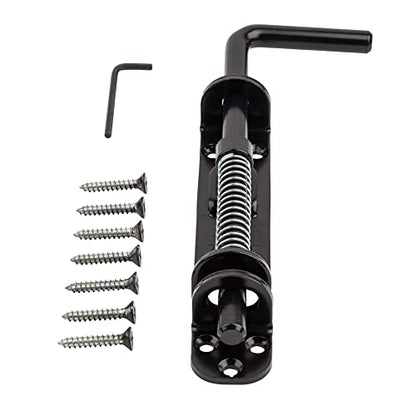 National Hardware Spring Loaded Heavy Duty Sliding Door Bolt, Steel, Black - color: Black