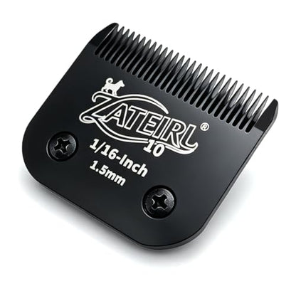 Size 10 Detachable Pet Grooming Clipper Blade with Steel Cutter, 1/16 Inch (1.5 mm) Cut Length, Black, Compatible with Andis, Oster A5, Wahl KM10, 1 Pack - color: Black, size: 10# 1.5mm