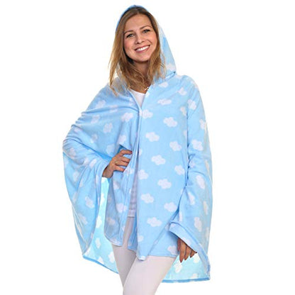 Angelina Women's Cozy Fleece Wearable Blanket or Blanket with Slipper Set - color: Cloud Wearable Blanket, size: One Size Fits Most