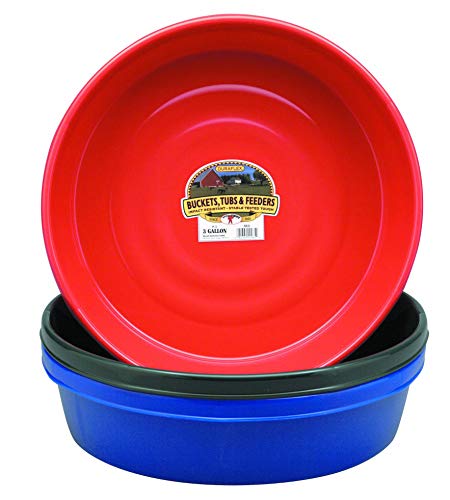 Little Giant® Plastic Utility Pan | Feed Pan | Durable & Versatile Livestock Feeding Bucket | Made in USA | 3 Gallon | Red - color: Red, size: 12 Quart