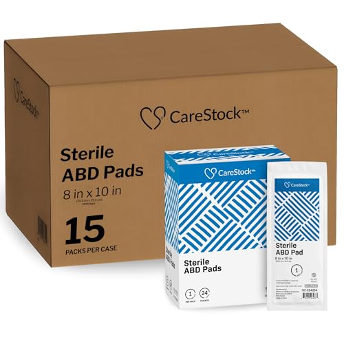 CareStock Abdominal Pads 360- Sterile ABD Pads, 8 x 10 in, 360 Pack, 24 ct - size: 360 Count