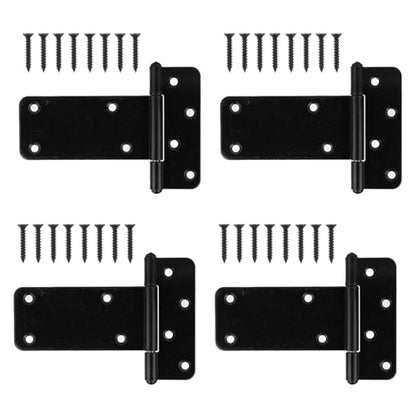 4 Pack 5” Heavy Duty Gate Hinges,260 Lbs Capacity Black Door Hinges | T Gate Hinges Wrought Hardware for Wooden Fences, Barn Door, Screws Included (5 inches - 4 Pack) -Patent Pending - size: 5 inches - 4 Pack