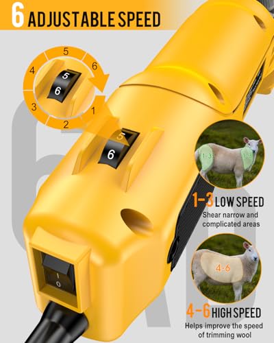 SOARFLY Sheep Shears, 600W Heavy Duty Professional Electric Sheep Clippers, Livestock Haircut for Grooming Sheep Horses Alpacas Goats Thick Animals