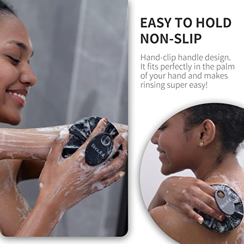 Silicone Body Scrubber, BEAUTAIL Gentle Exfoliating Shower Brush for Body | Hygienic Silicone Loofah, Easy-Grip Handle, Soft Bath Essential Scrubber for Sensitive Skin, Women, Men & Kids, 1 Pack, Black - color: Black 1 Pc