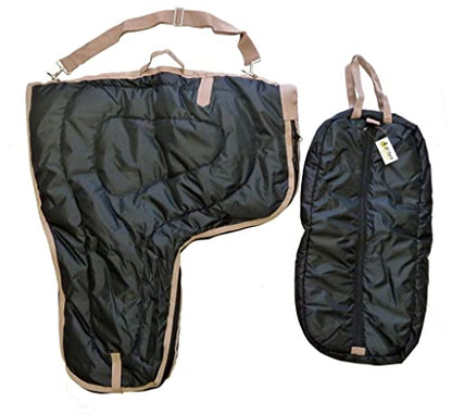 AJ Tack Western Padded Saddle and Bridle Carrier Set - color: Black