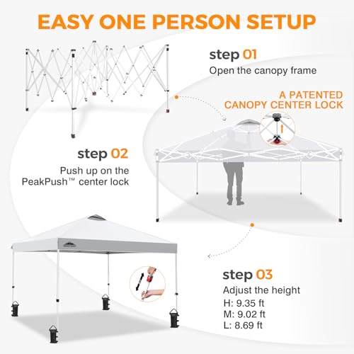 EAGLE PEAK 10x10 Pop Up Canopy Tent Easy Up Canopy Outdoor, White - color: White, size: 10x10
