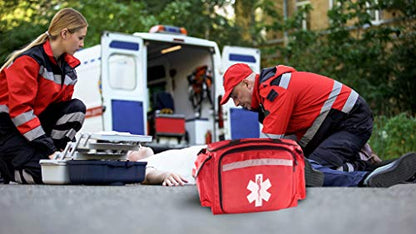 Primacare KB-1088 EMT First Responder Trauma Bag, Empty Deluxe EMS Shoulder Bag, Professional First Aid Kit Bag with 4 Compartments for Emergency Medical Supplies